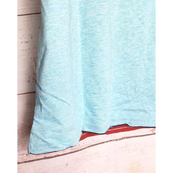 Vassari Los Angeles V-Neck XL Slim Fit Short Sleeve Teal Cut Hem, Cuff Shirt - Picture 3 of 16